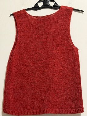 Josephine Chaus Deep Red Textured Knit Tank